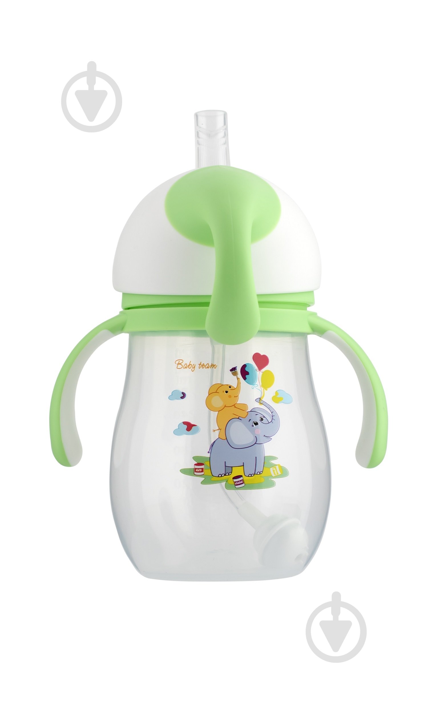 Поїльник Baby Team з силіконовою трубочкою та ручками 5009 - фото 5