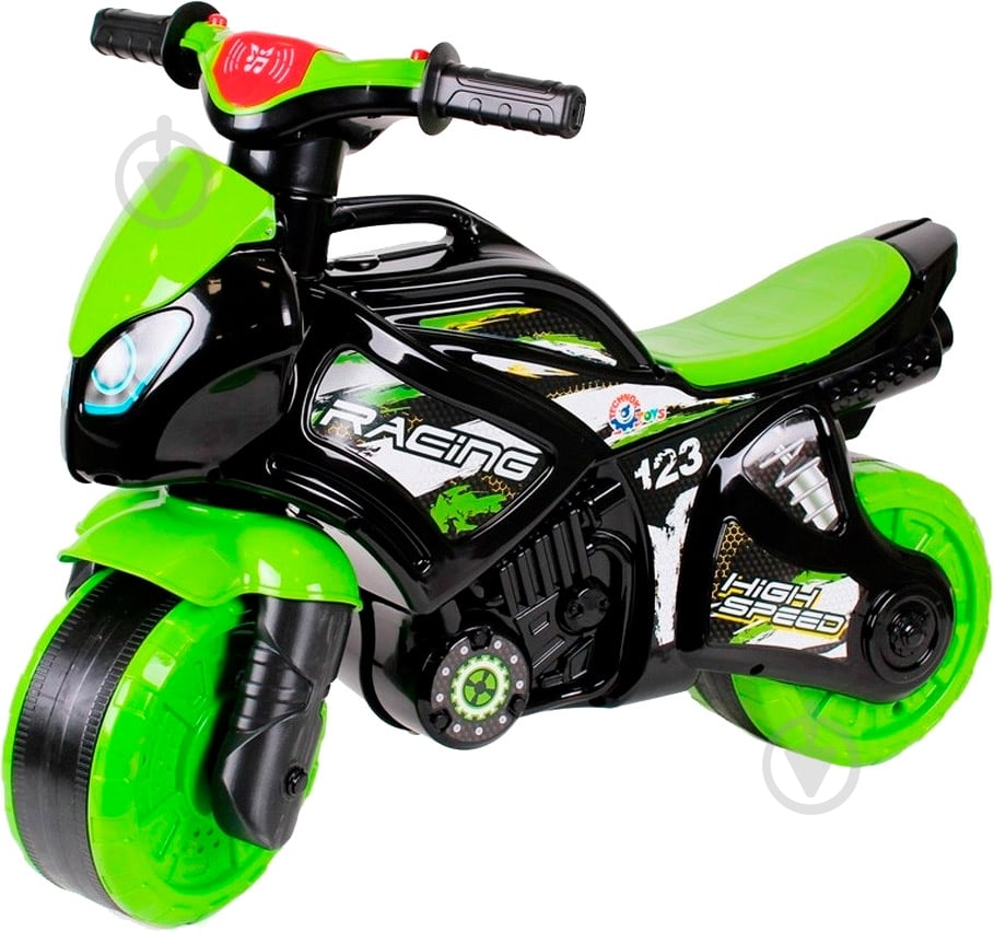 Біговел-мотоцикл ТехноК Каталка-мотоцикл Технок черно-салатовий 4823037605774 - фото 1