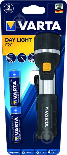 Фонарь Varta 16610101421 Day Light LED 2AA серый - фото 4