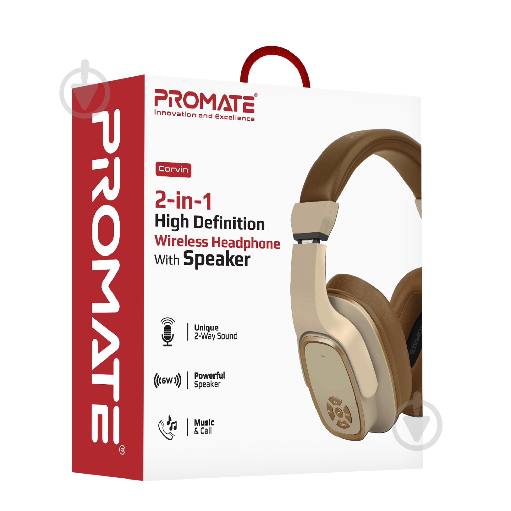 Наушники Promate Corvin Bluetooth 5 brown (corvin.brown) - фото 9 Наушники Promate Corvin Bluetooth 5 brown (corvin.brown) - фото 9