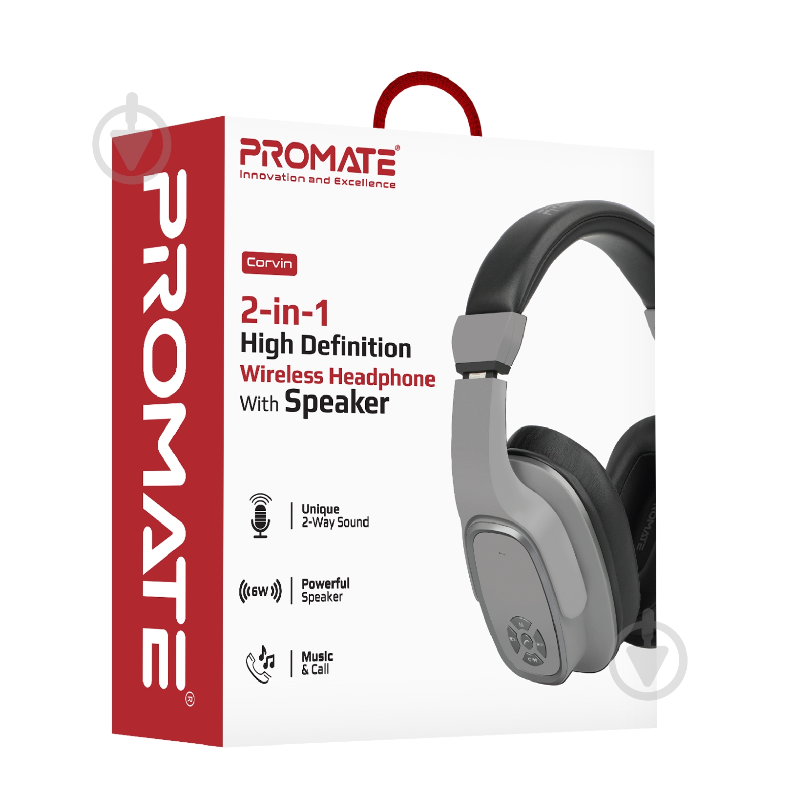 Наушники Promate Corvin Bluetooth 5 grey (corvin.grey) - фото 9 Наушники Promate Corvin Bluetooth 5 grey (corvin.grey) - фото 9