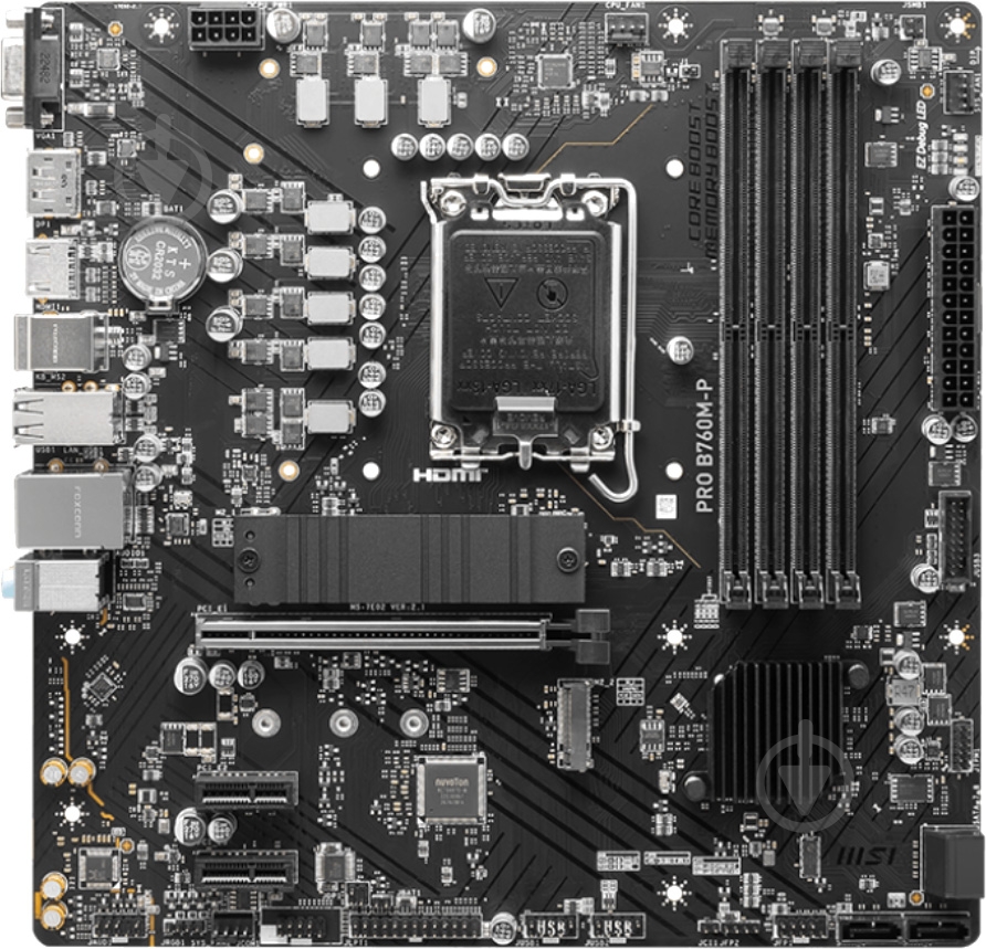 Материнская плата MSI PRO B760M-P (Socket 1700, Intel B760, micro ATX) - фото 1