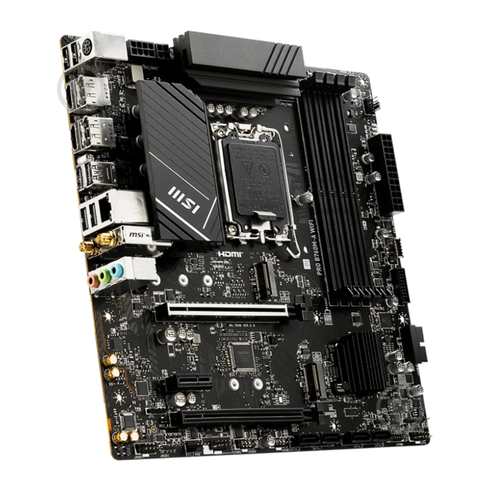 Материнська плата MSI PRO B760M-A WIFI (Socket 1700, Intel B760, micro ATX) - фото 2 Материнська плата MSI PRO B760M-A WIFI (Socket 1700, Intel B760, micro ATX) - фото 2