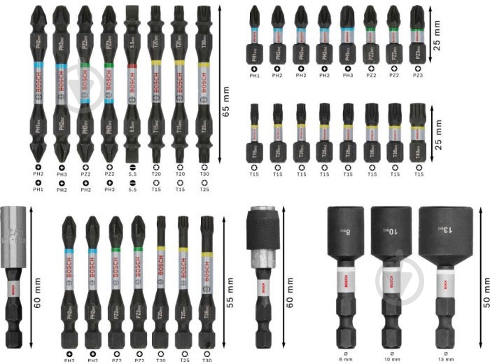 Набір біт Bosch PRO Impact 36 шт. 2608522517 - фото 3