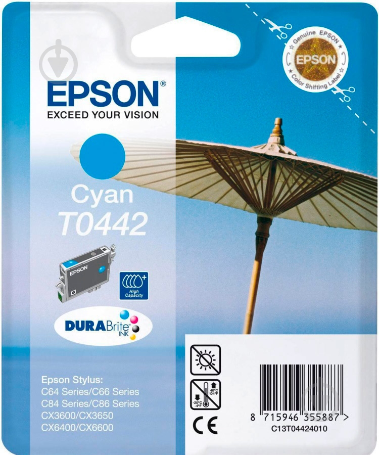 Картридж Epson Т0442 Сyan C13T04424010 синий C13T04424010 - фото 1 Картридж Epson Т0442 Сyan C13T04424010 синий C13T04424010 - фото 1