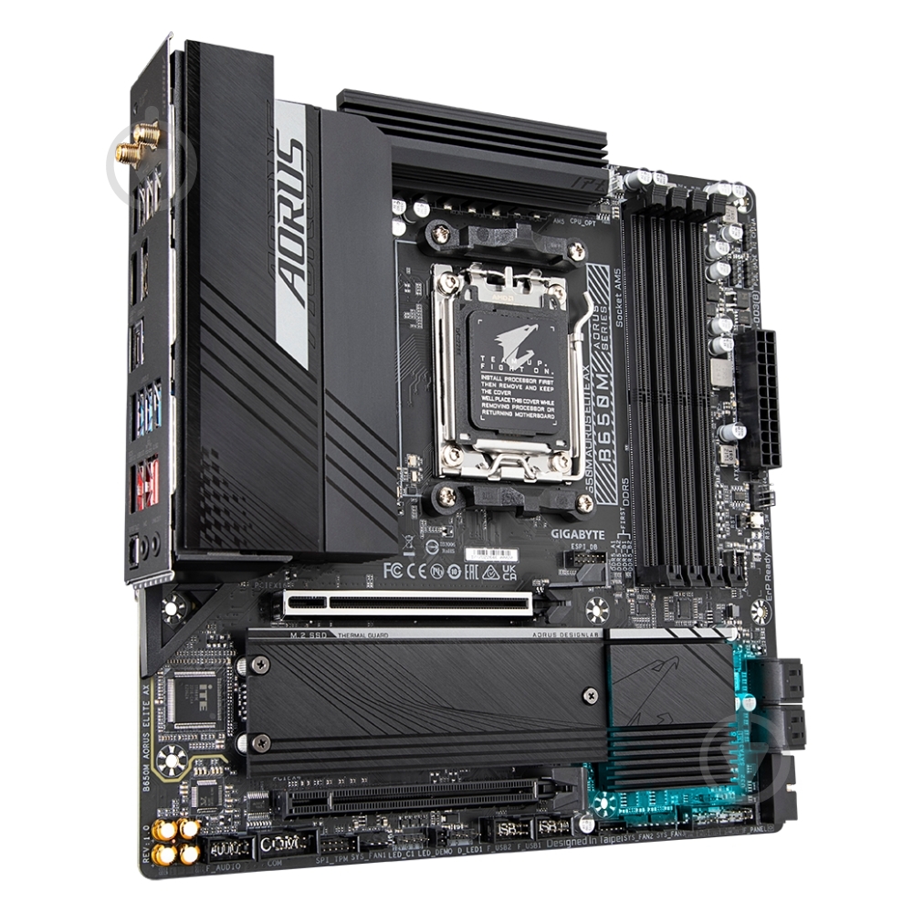 Материнская плата Gigabyte B650M AORUS ELITE AX (Socket AM5, AMD B650, micro ATX) - фото 2
