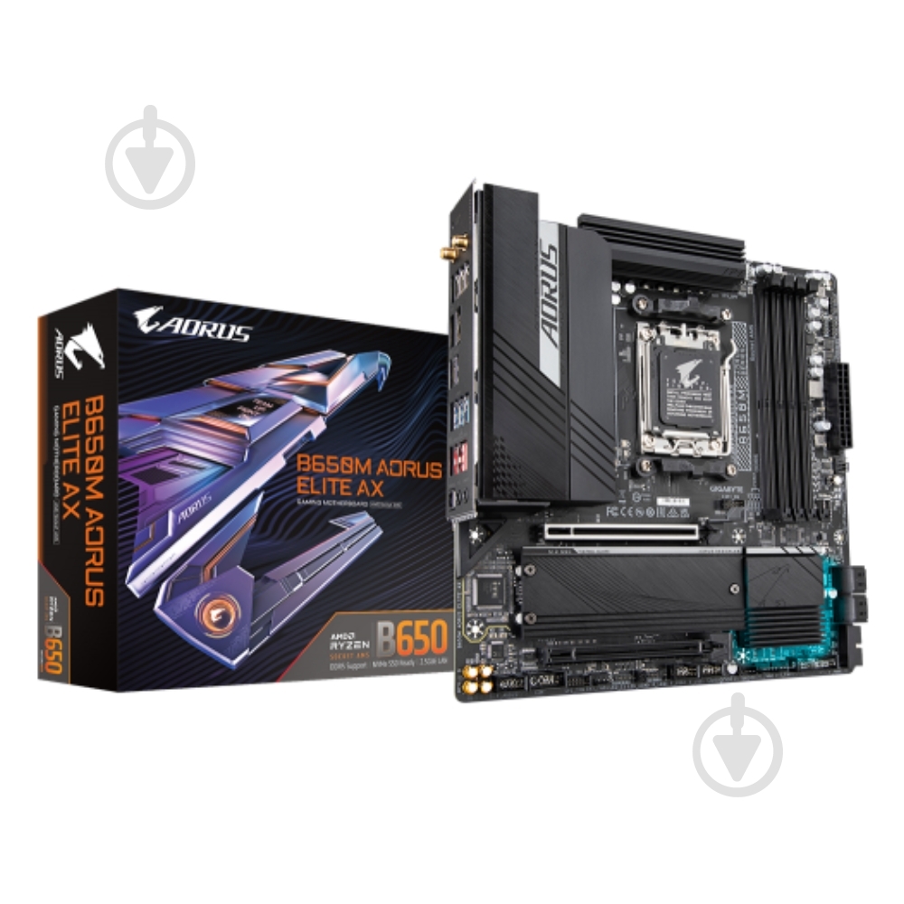 Материнская плата Gigabyte B650M AORUS ELITE AX (Socket AM5, AMD B650, micro ATX) - фото 3