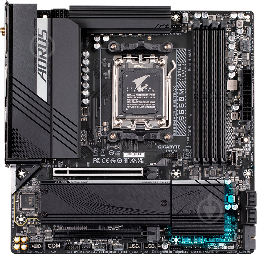 Материнская плата Gigabyte B650M AORUS ELITE AX (Socket AM5, AMD B650, micro ATX) - фото 1