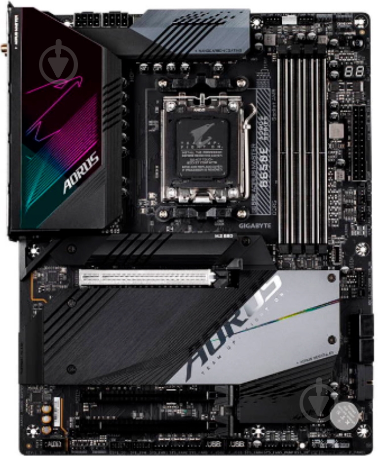 Материнская плата Gigabyte B650E AORUS MASTER (Socket AM5, AMD B650, ATX) - фото 1 Материнская плата Gigabyte B650E AORUS MASTER (Socket AM5, AMD B650, ATX) - фото 1