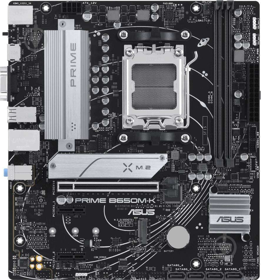 Материнская плата Asus PRIME B650M-K (Socket AM5, AMD B650, micro ATX) - фото 1