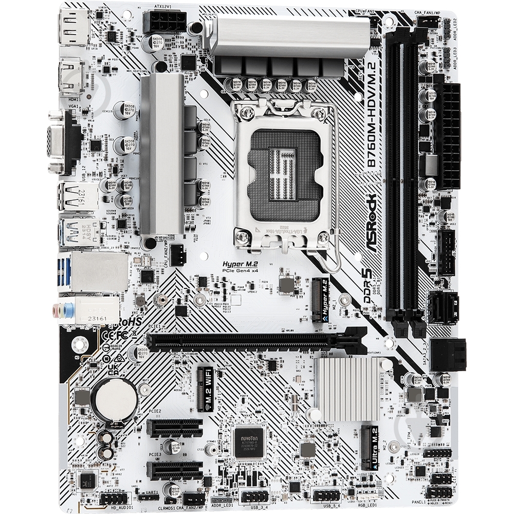 Материнська плата ASRock B760M-HDV/M.2 (Socket 1700, Intel B760, micro ATX) - фото 2
