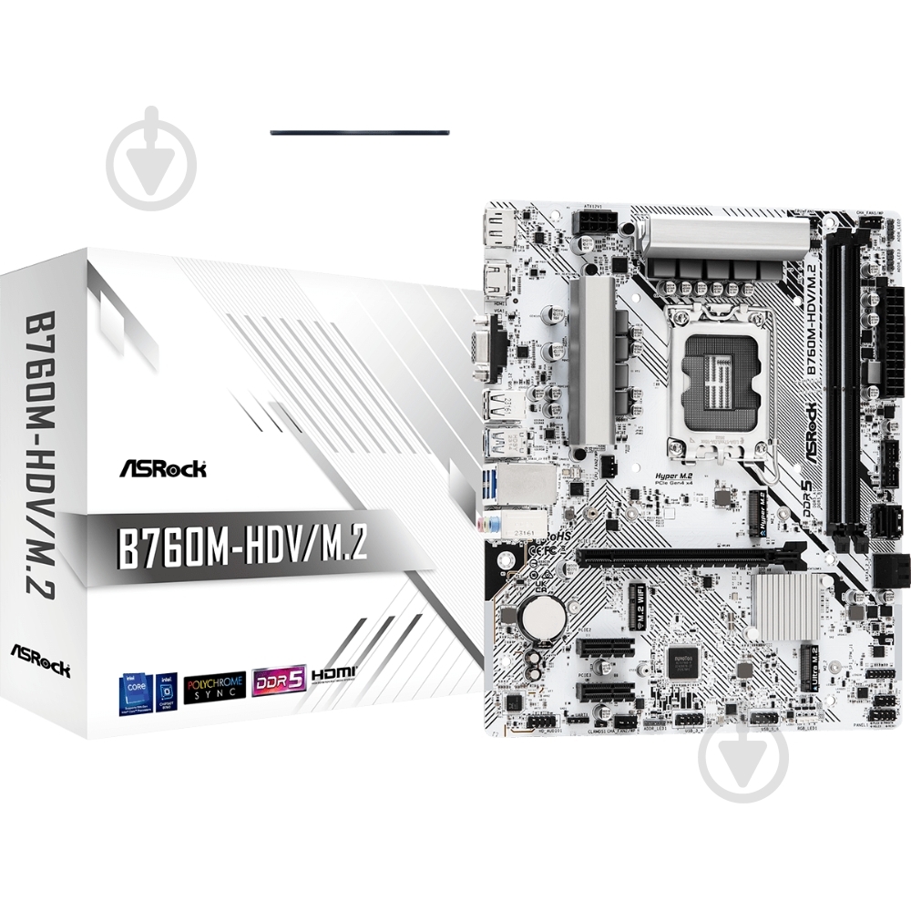 Материнська плата ASRock B760M-HDV/M.2 (Socket 1700, Intel B760, micro ATX) - фото 5