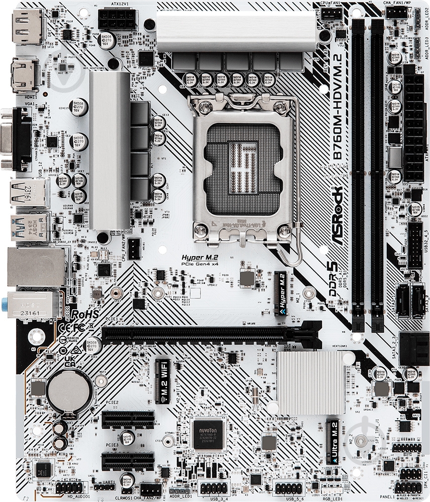 Материнська плата ASRock B760M-HDV/M.2 (Socket 1700, Intel B760, micro ATX) - фото 1
