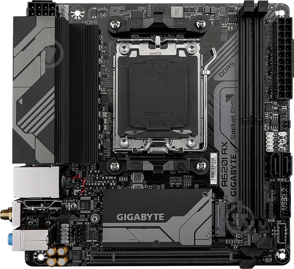 Материнская плата Gigabyte A620I AX (Socket AM5, AMD A620, mini ITX) - фото 1