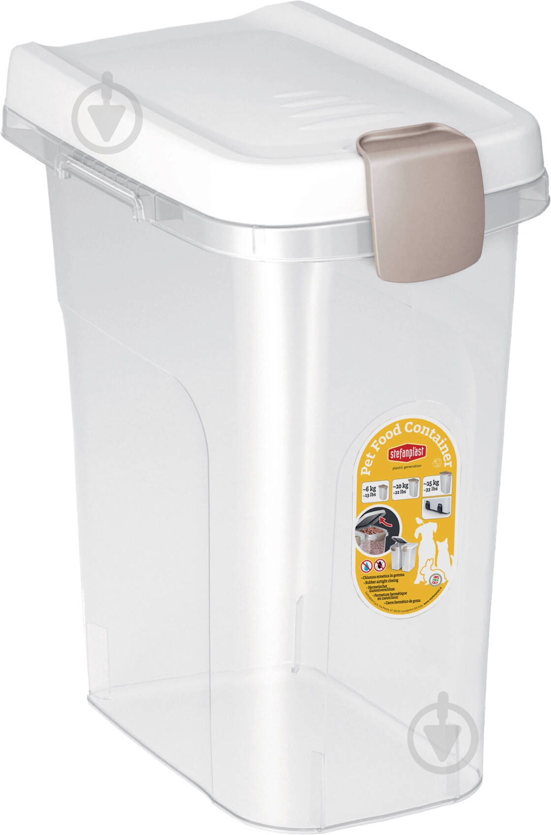 Контейнер Stefanplast 15 л 6 кг 33х22х41 см белый/прозрачный - фото 1 Контейнер Stefanplast 15 л 6 кг 33х22х41 см белый/прозрачный - фото 1