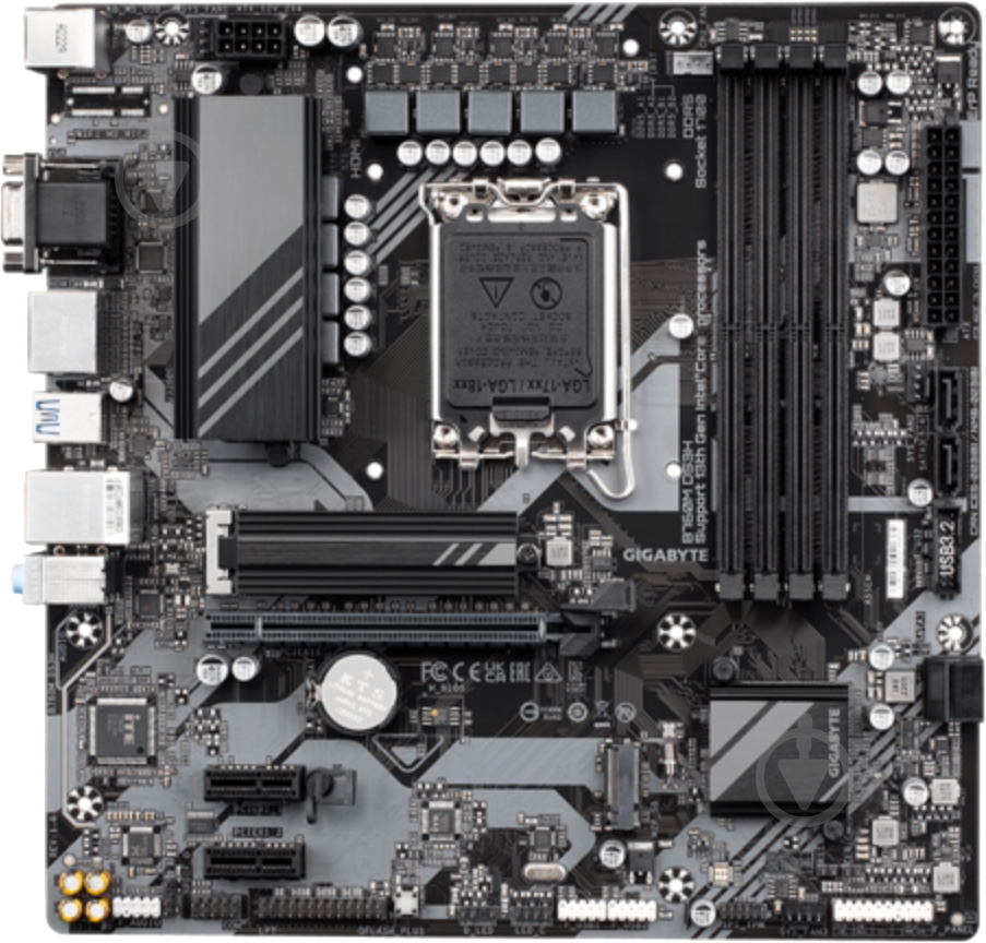 Материнская плата Gigabyte B760M DS3H (Socket 1700, Intel B760, micro ATX) - фото 1 Материнская плата Gigabyte B760M DS3H (Socket 1700, Intel B760, micro ATX) - фото 1