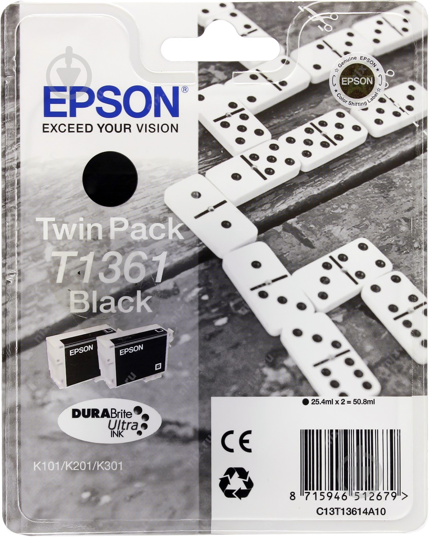 Картридж Epson  K101/K201/K301 black (double) black х2 C13T13614A10 - фото 1
