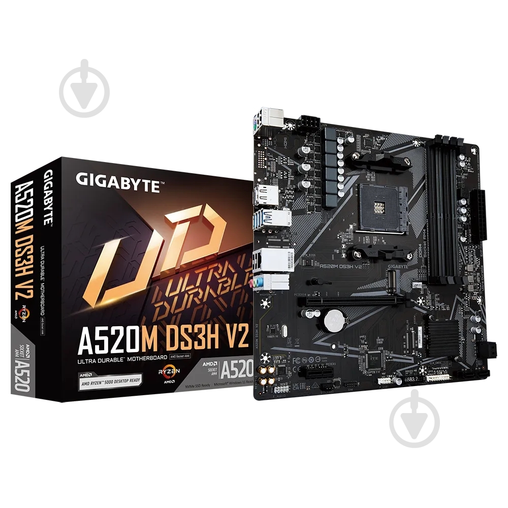 Материнская плата Gigabyte A520M DS3H V2 (Socket AM4, AMD A520, micro ATX) - фото 5 Материнская плата Gigabyte A520M DS3H V2 (Socket AM4, AMD A520, micro ATX) - фото 5
