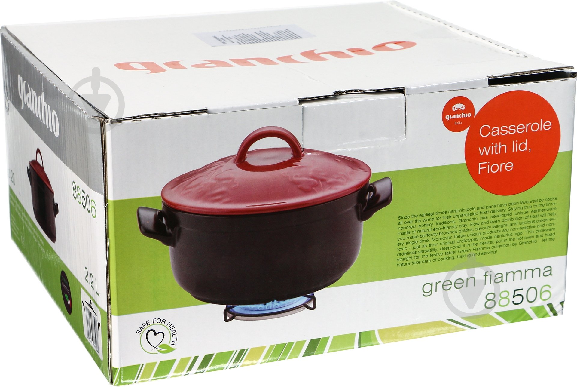 Каструля керамічна Granchio Fiore Green Fiamma 20 см 2,2 л 88506 - фото 6 Каструля керамічна Granchio Fiore Green Fiamma 20 см 2,2 л 88506 - фото 6