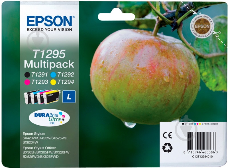 Набір картриджів Epson  T1295 Large Multipack (C, M, Y, Bk) C13T12954010 багатокольоровий C13T12954010 - фото 1