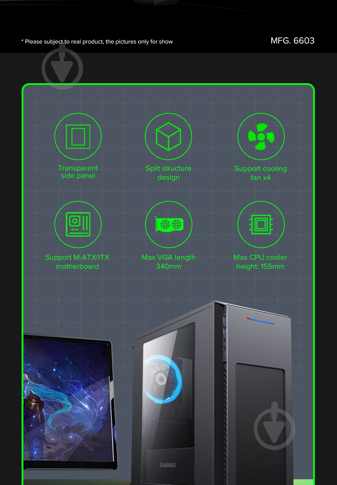 Корпус GameMax M63 Black - фото 20