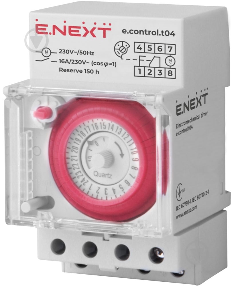 Таймер электромеханический E.NEXT e.control.t04 - фото 1 Таймер электромеханический E.NEXT e.control.t04 - фото 1