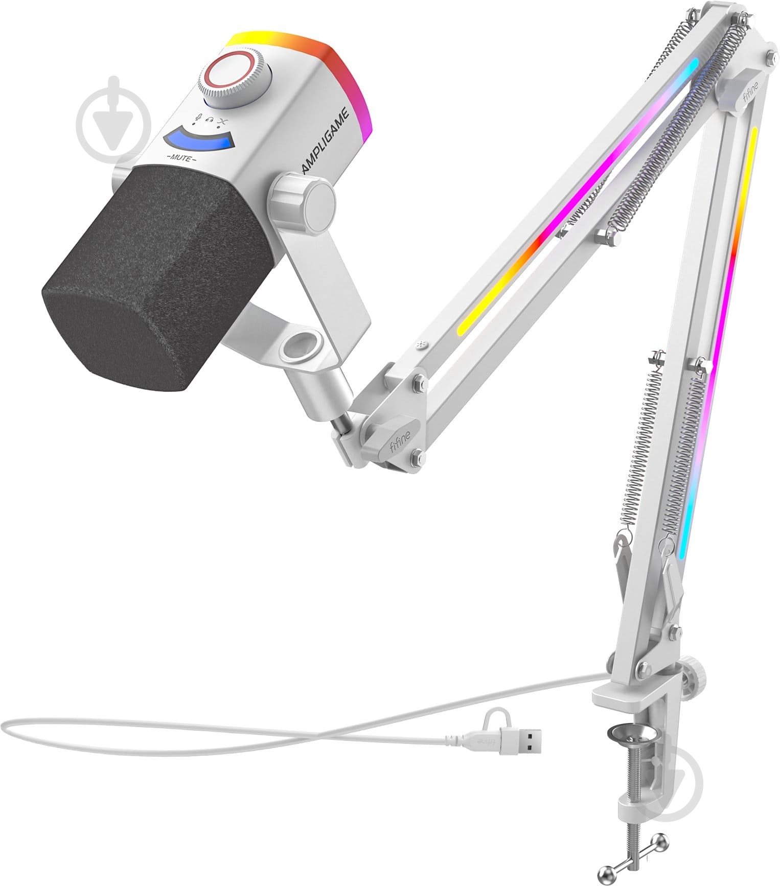 Микрофон FIFINE USB/XLR White (AM8PROTW) - фото 2
