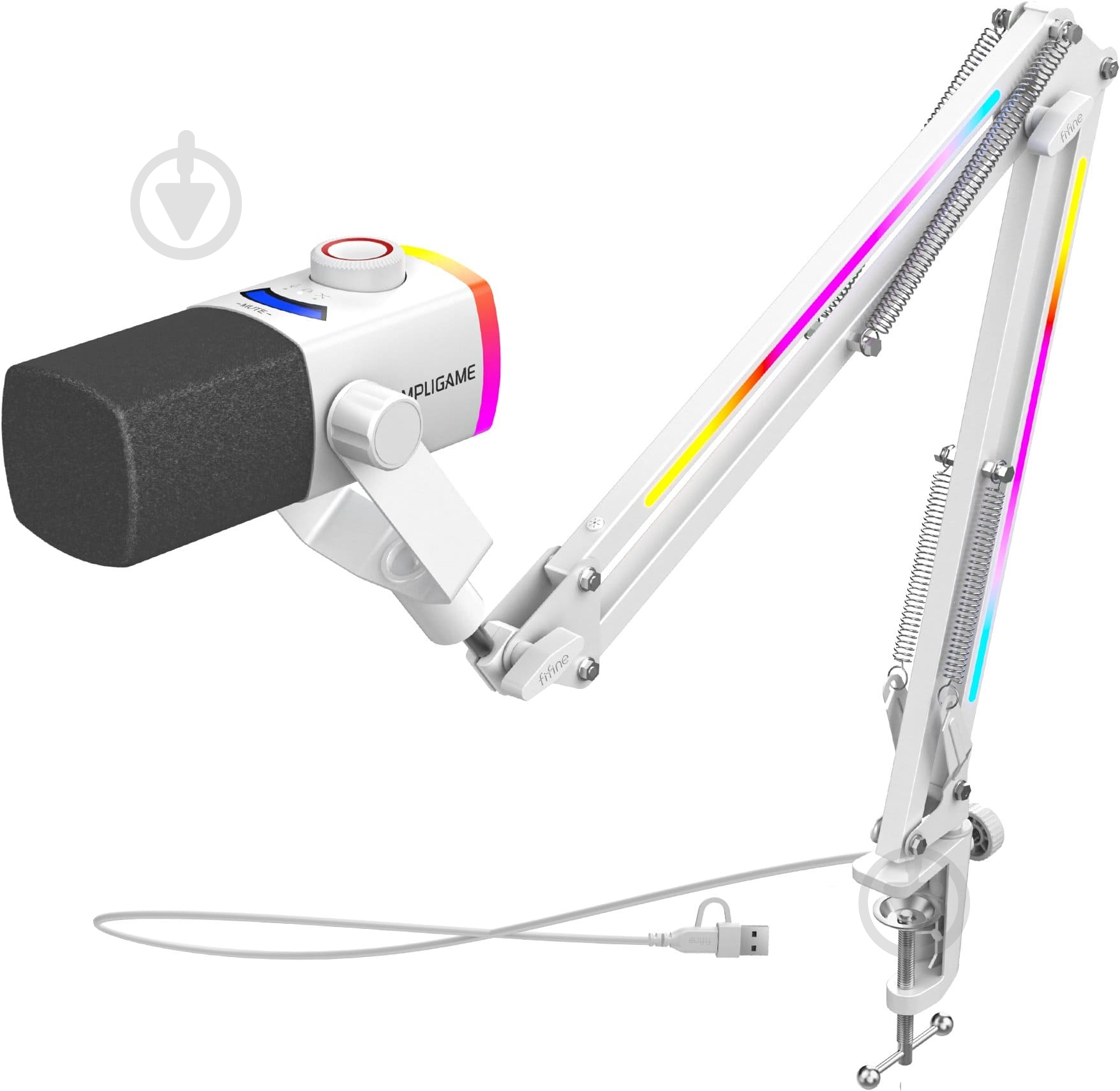 Микрофон FIFINE USB/XLR White (AM8PROTW) - фото 3