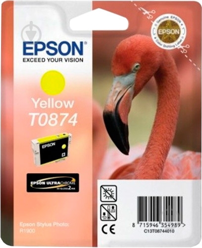 Картридж Epson  T0874 Yellow C13T08744010 жовтий C13T08744010 - фото 1
