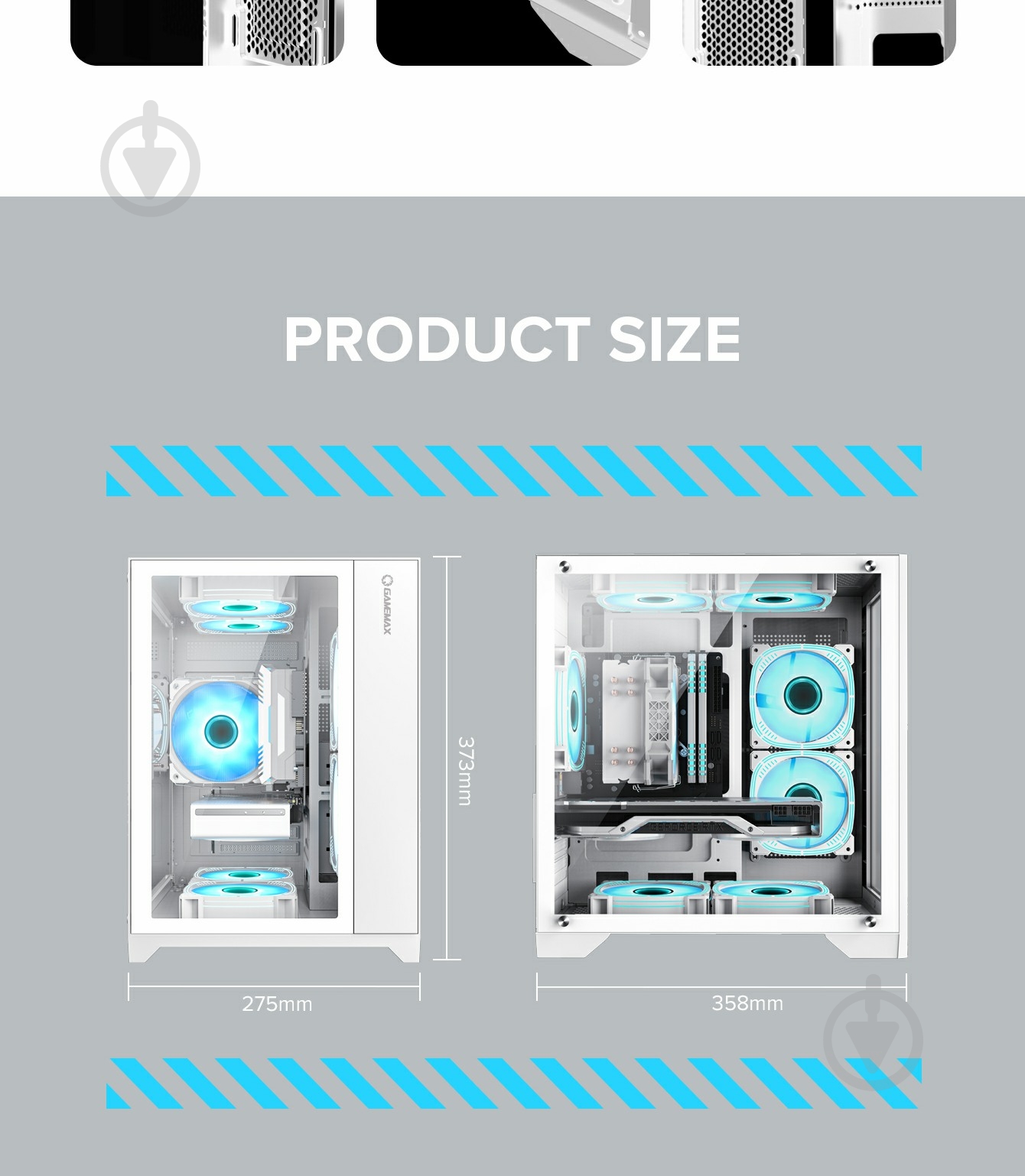 Корпус GameMax без БП Infinity Mini White - фото 12