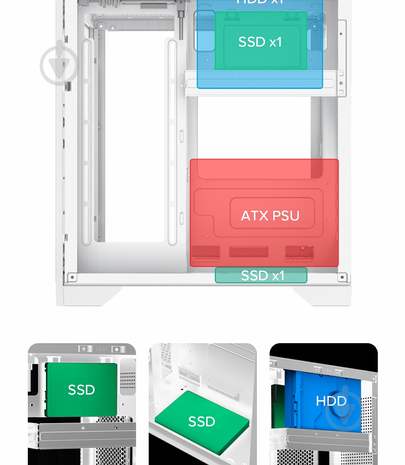 Корпус GameMax без БП Infinity Mini White - фото 11