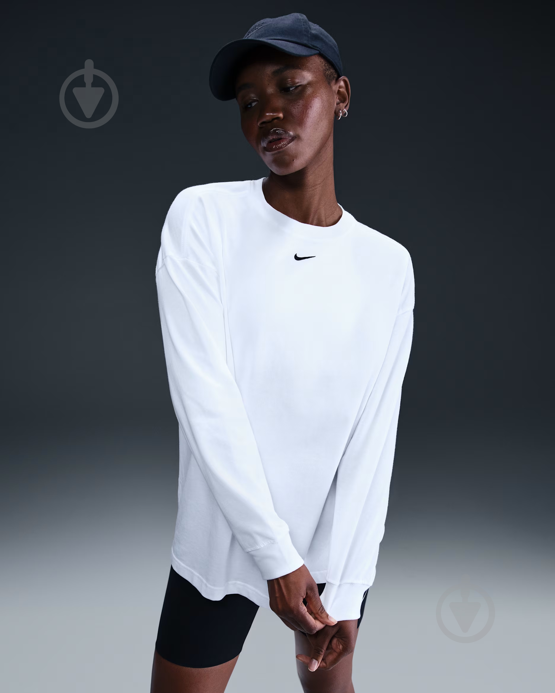 ᐉ Футболка Nike W NSW ESSNTL OS LS TEE HF5320-100 р.L белый