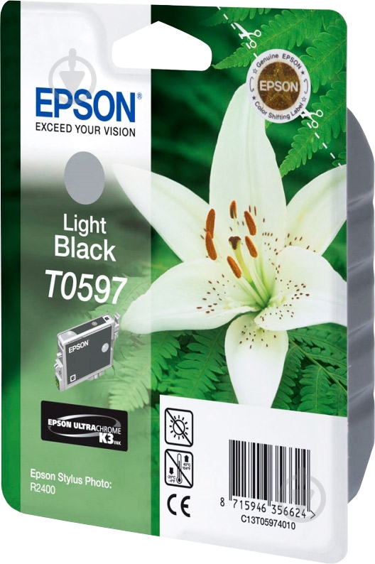 Картридж Epson  T0597 Light Black C13T05974010 светло-черный C13T05974010 - фото 1