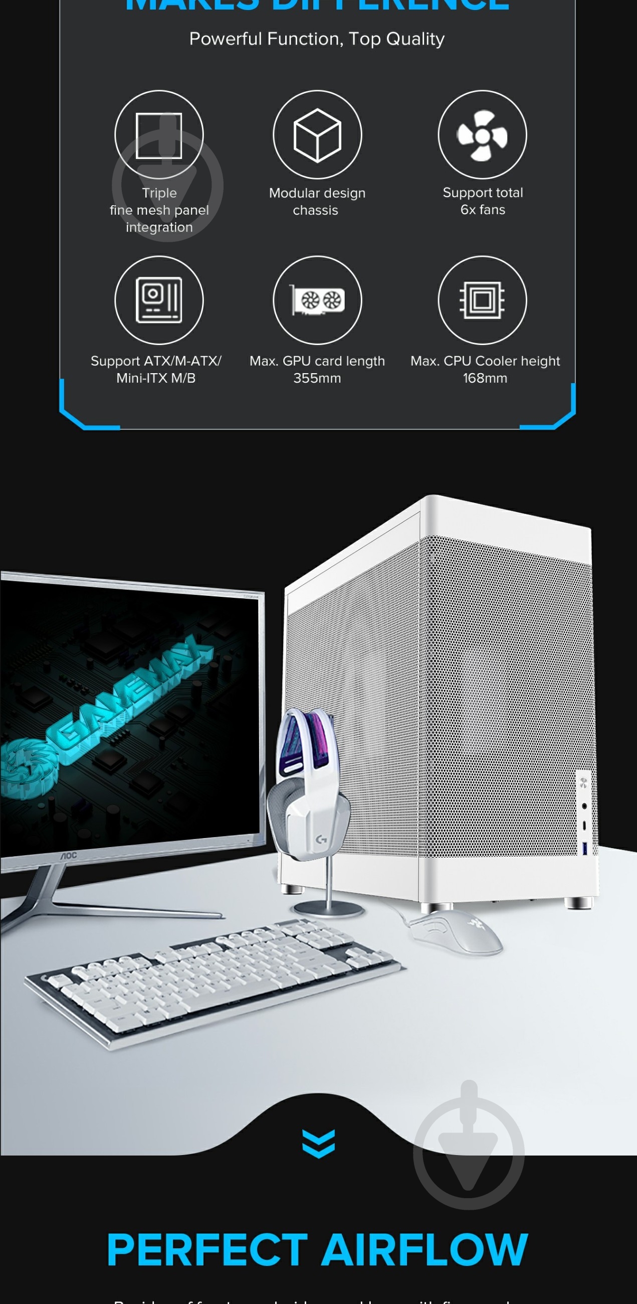 Корпус GameMax без БП MeshBox PRO WT - фото 9