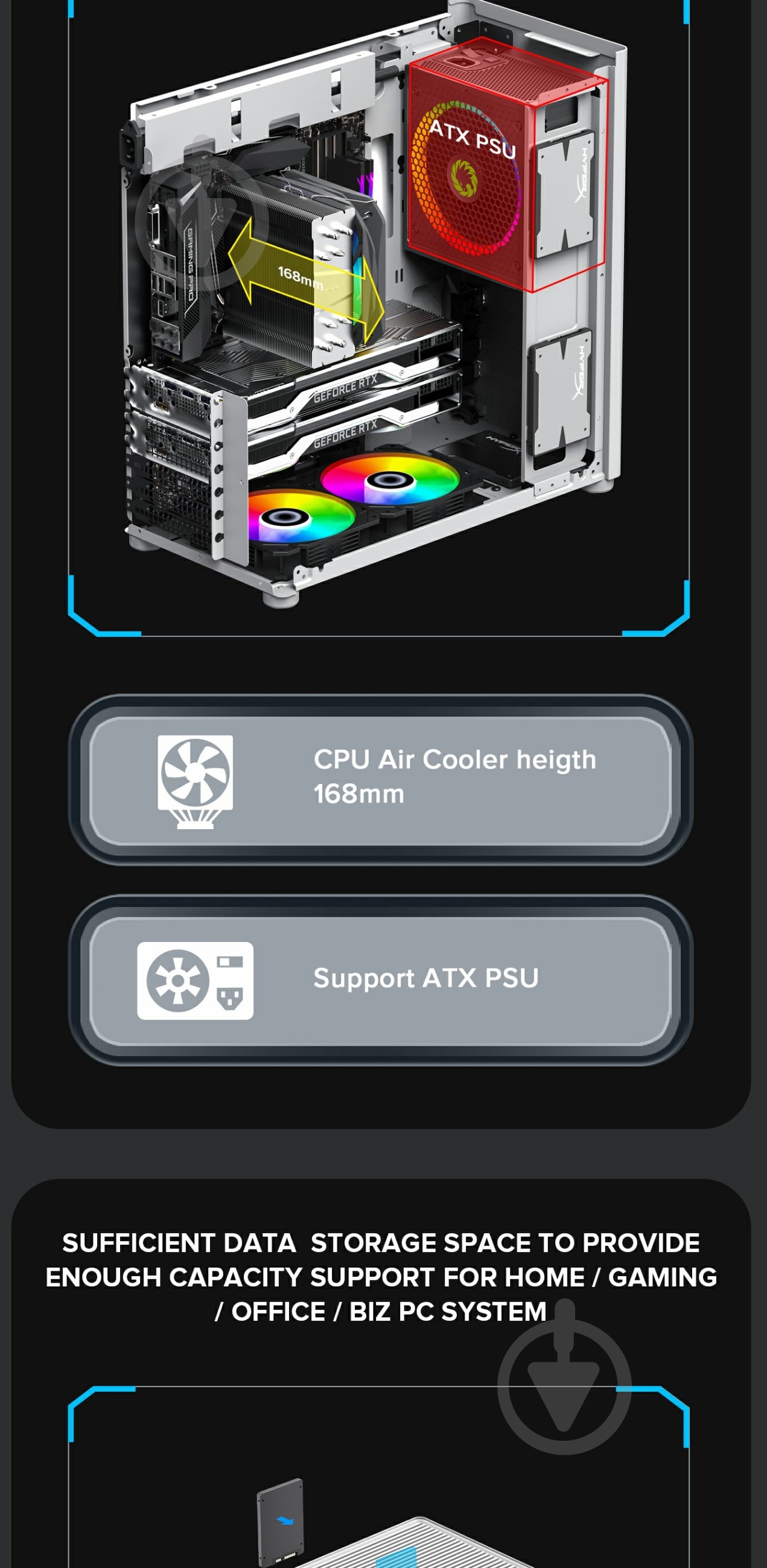 Корпус GameMax без БП MeshBox PRO WT - фото 14