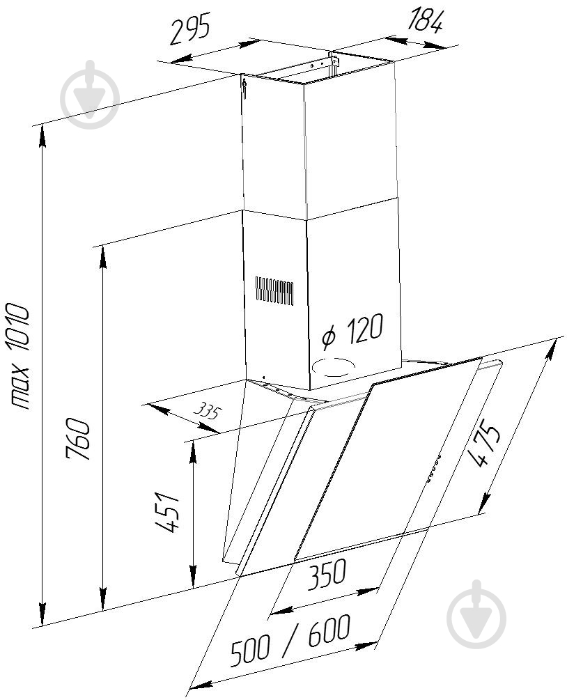 ВИТРИНА! Вытяжка Pyramida NR-MV 60 M IX - фото 4
