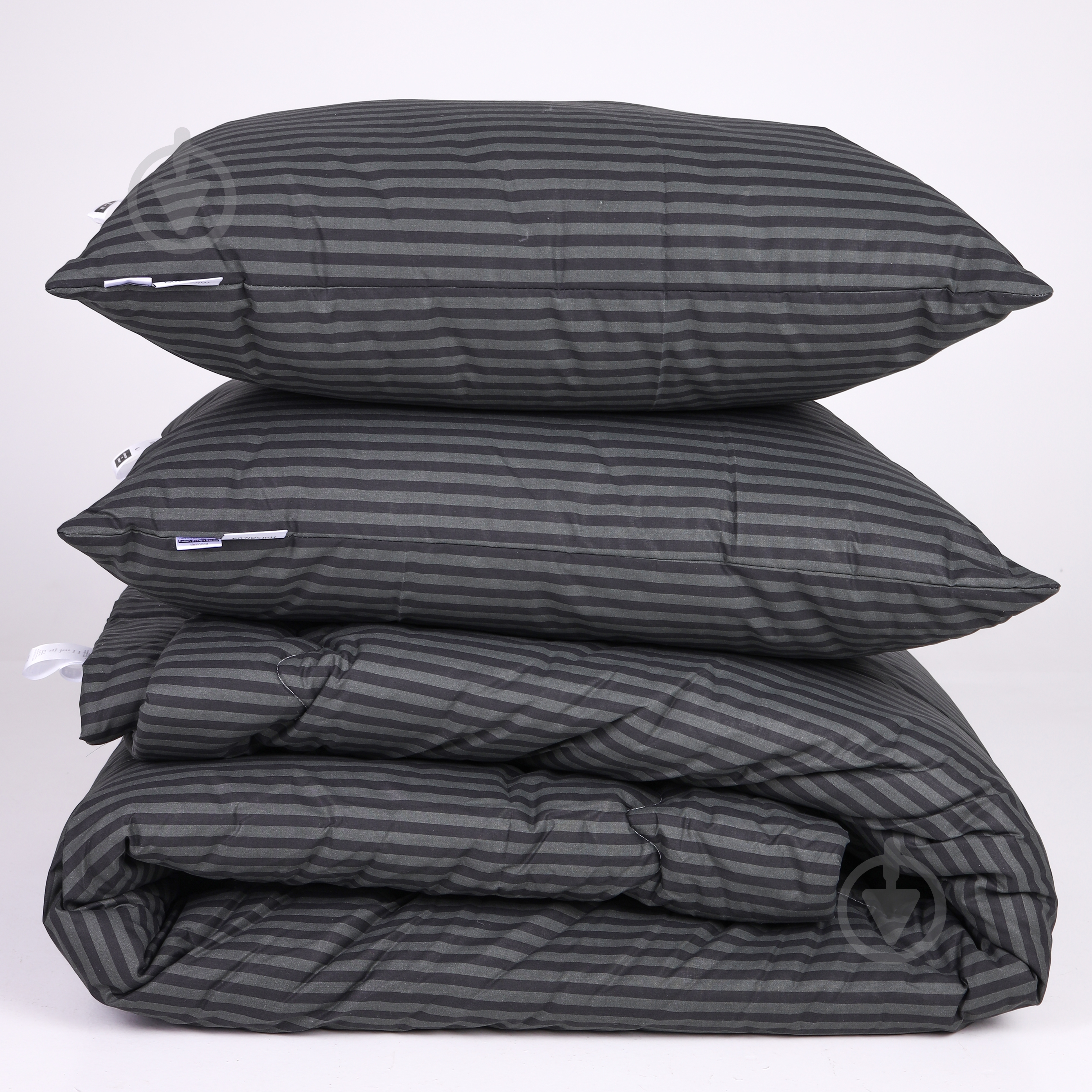 Ковдра бавовняна №154 Сolor Fun Line 17-0611 Stripe Black літо 155x215 см MirSon чорний - фото 3