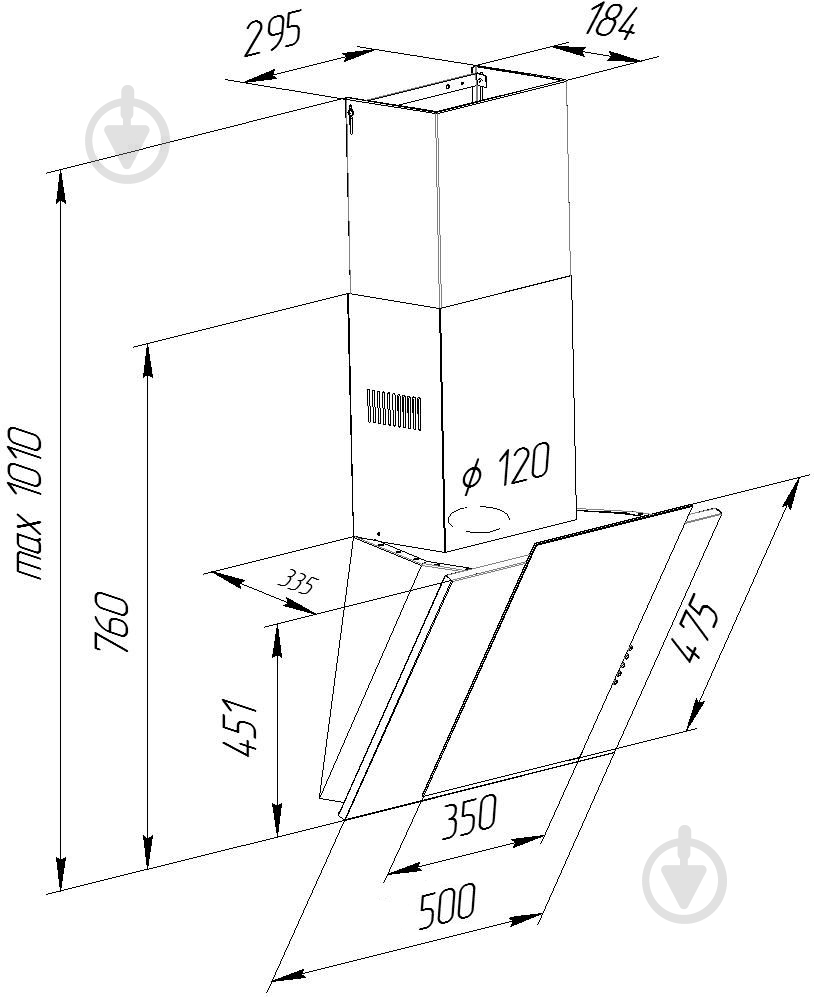 ВИТРИНА! Вытяжка Pyramida NR-MV 50 M BL (LED) - фото 9