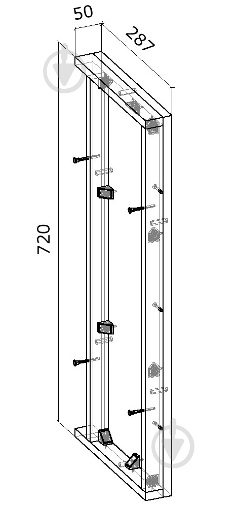 Короб пилястры верхний 5х72 стандарт ДСП орех темный - фото 2