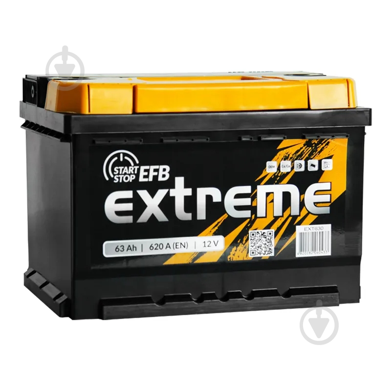 Аккумулятор автомобильный Extreme EFB 63Ah 620A 12V «+» справа (EEFB630) - фото 2