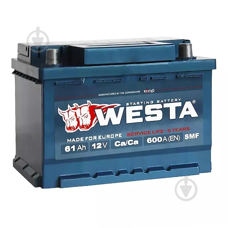Аккумулятор автомобильный Westa 61Ah 600A 12V «+» слева (WPR611) - фото 1