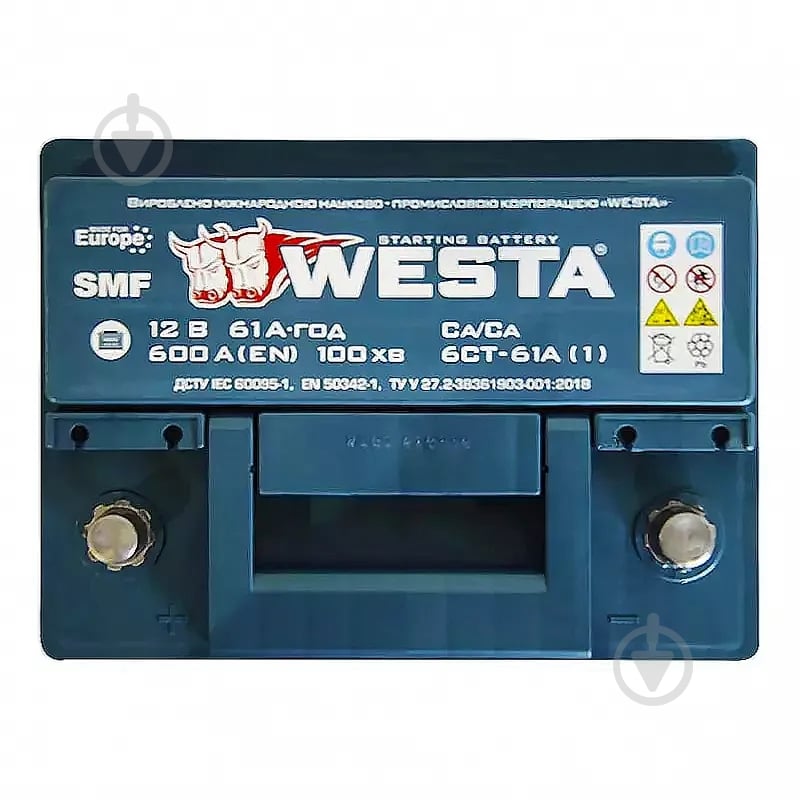 Аккумулятор автомобильный Westa 61Ah 600A 12V «+» слева (WPR611) - фото 3
