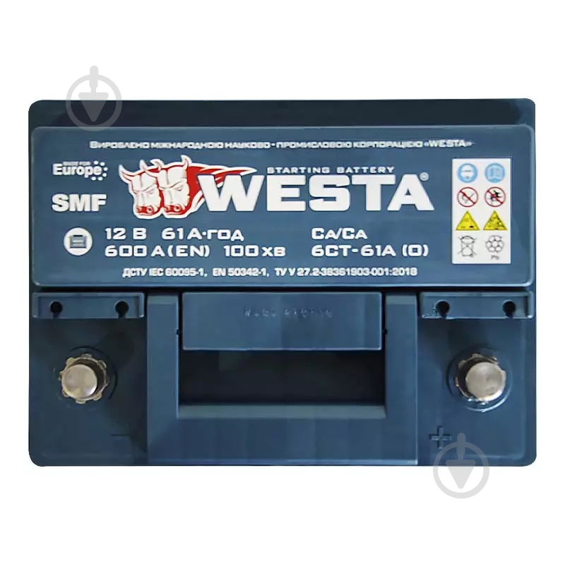 Аккумулятор автомобильный Westa 61Ah 600A 12V «+» справа (WPR610) - фото 3