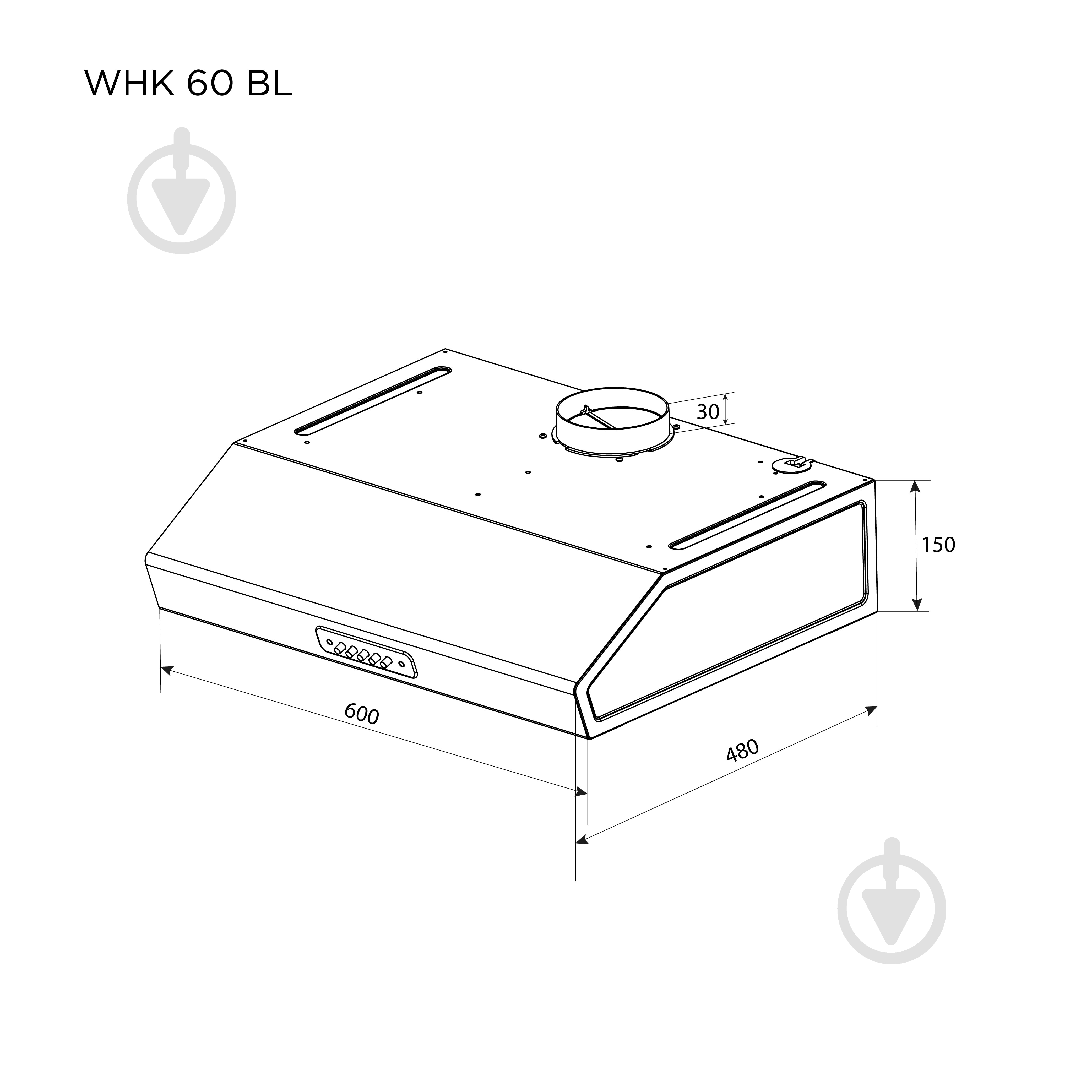 ВІТРИНА! Витяжка Pyramida WHK 60 BL - фото 6 ВІТРИНА! Витяжка Pyramida WHK 60 BL - фото 6