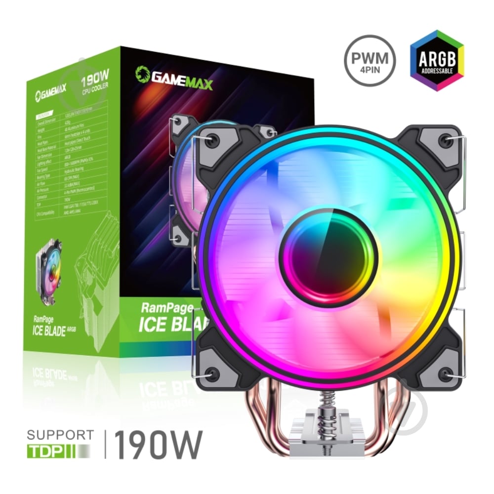 Процессорный кулер GameMax Ice Blade Argb - фото 9 Процессорный кулер GameMax Ice Blade Argb - фото 9