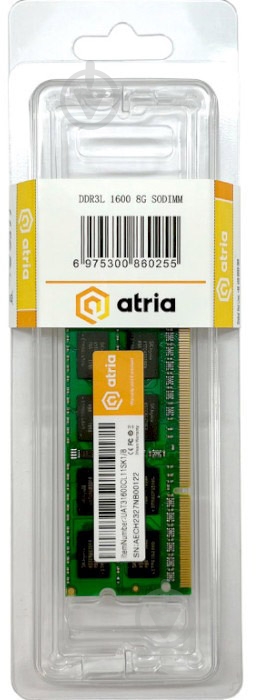 Оперативная память ATRIA SODIMM DDR3 8 GB (1x8GB)(UAT31600CL11SK1/8) - фото 3 Оперативная память ATRIA SODIMM DDR3 8 GB (1x8GB)(UAT31600CL11SK1/8) - фото 3