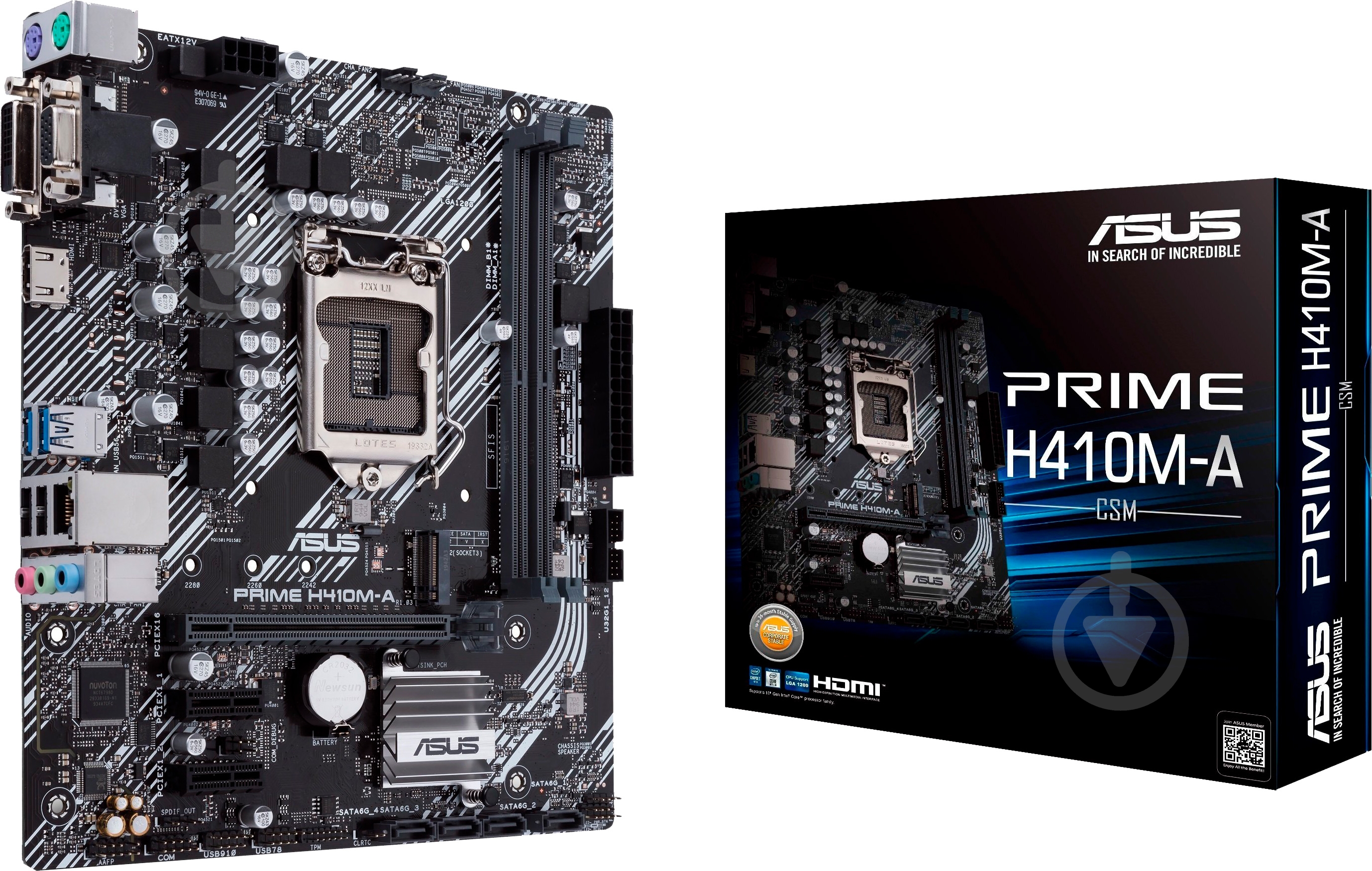 Материнська плата Asus PRIME H410M-A/CSM (Socket 1200, micro ATX) - фото 1