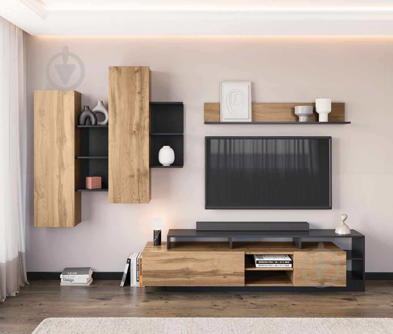 Полиця декоративна Світ Меблів Каліста 1300x200 мм - фото 2 Полиця декоративна Світ Меблів Каліста 1300x200 мм - фото 2