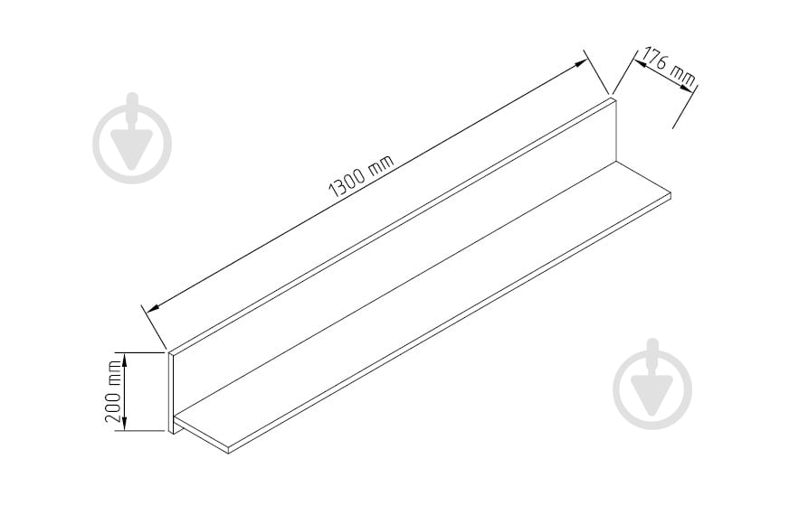 Полка декоративная Світ Меблів Зара 1,3 1300x200 мм - фото 3