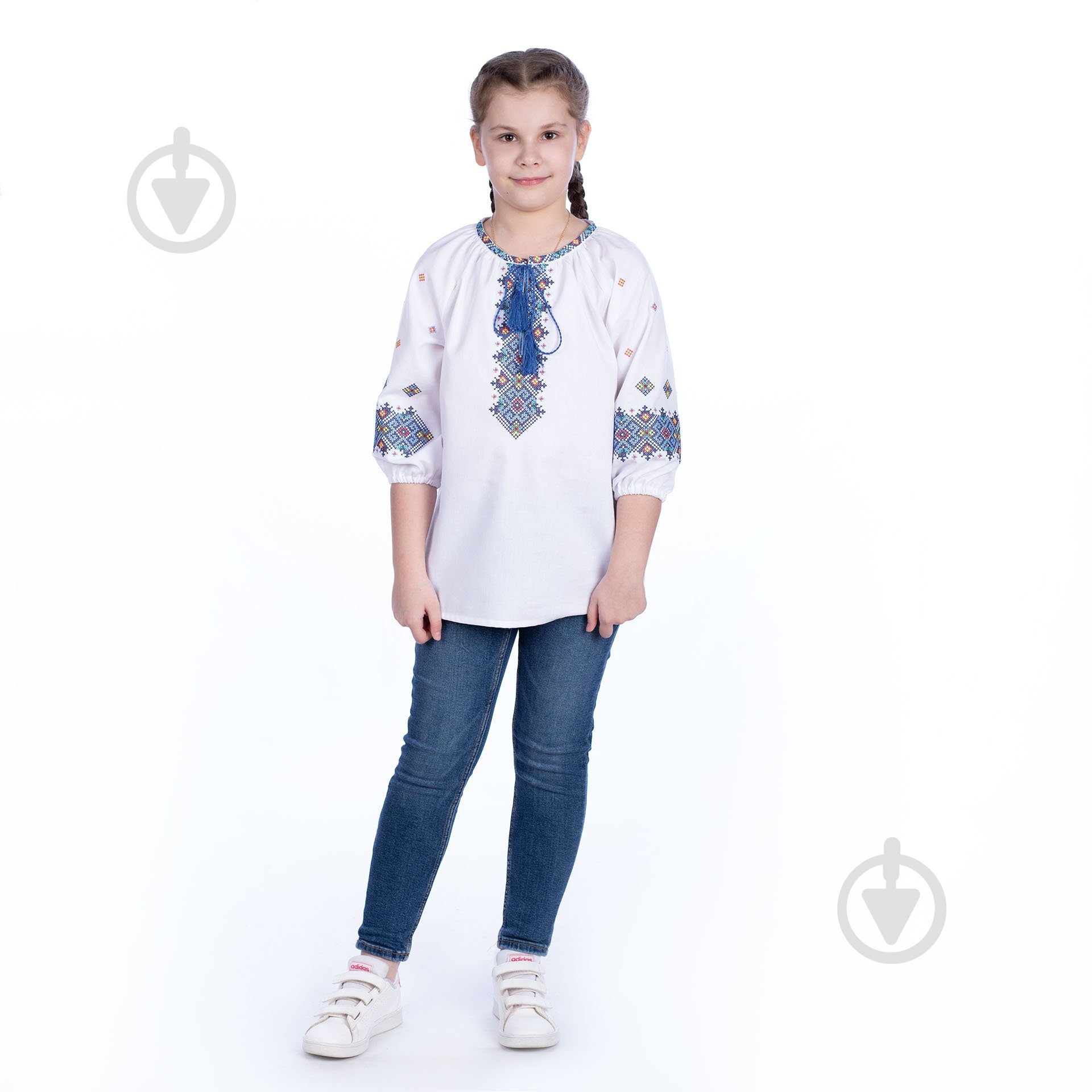 Вышиванка для девочек Эдельвика 379-23/09 р.128 белый 379-23/09 - фото 1
